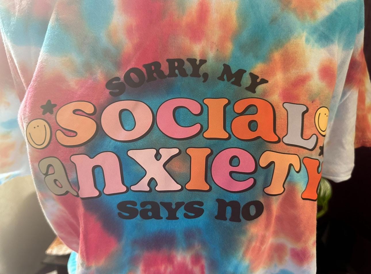 sorry my social anxiety says no, mental health awareness unisex t shirt.