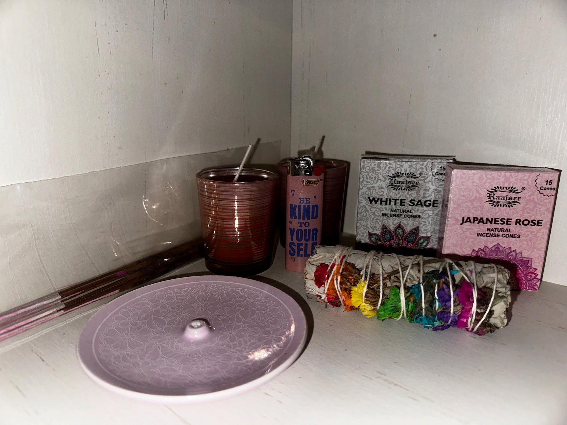 enchanting roses purifying gift boxes for healing and cleansing, featuring a pair of hand poured rose elegance candles and a specialty soap