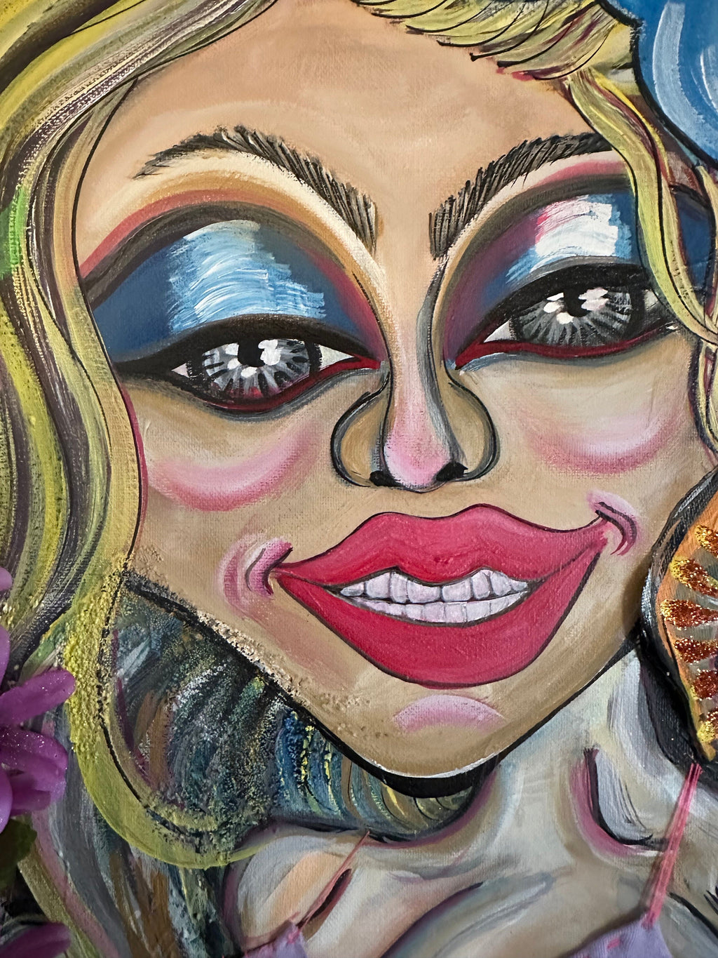 Alison Wander Lost, 3D acrylic dimensional painting with 3D hidden elements, a painting full of surprises and more.