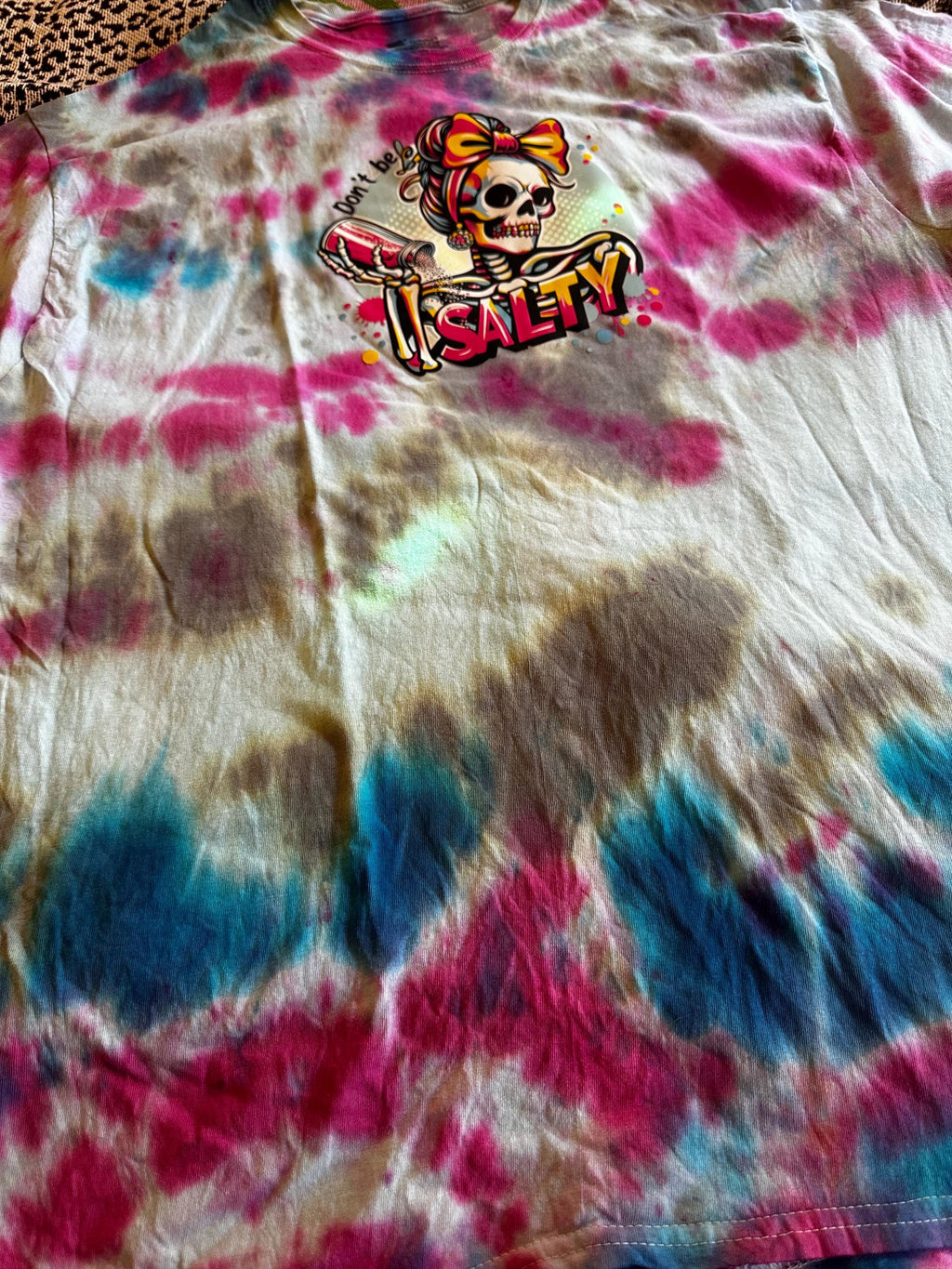 don’t be salty unisex tye dye one of a kind shirt xox